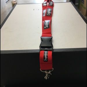 Mens and Woman Red Supreme Lanyard